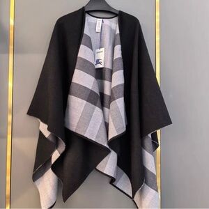 Burberry Black and Gray Cape